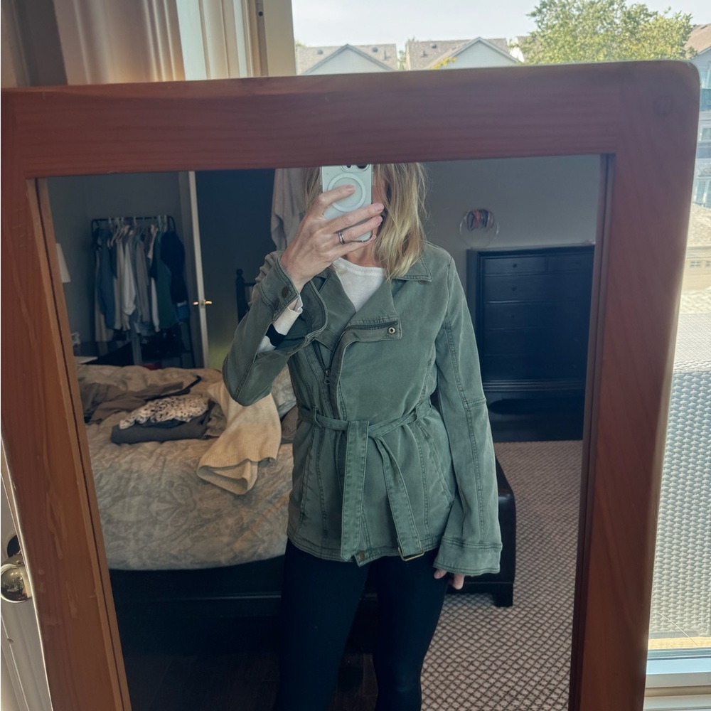 Anthropologie Olive Belted Utility Jacket
